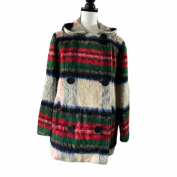 Jackets & Blazers - Vintage 70’s Tartan Plaid Hooded Peacoat